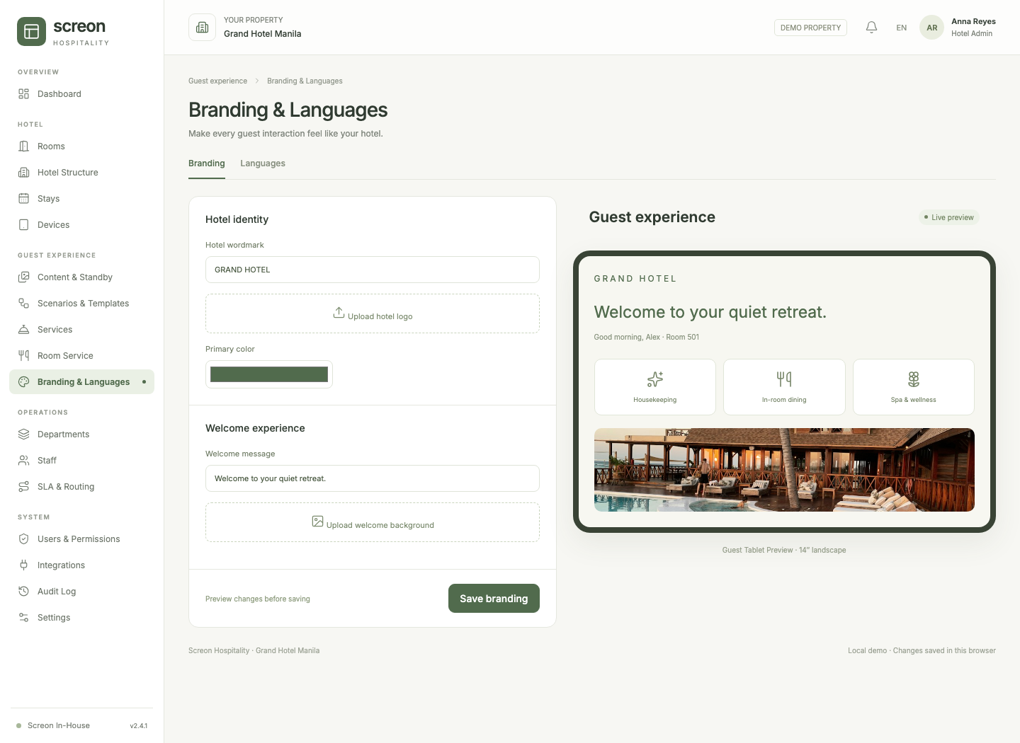 Branding & Languages