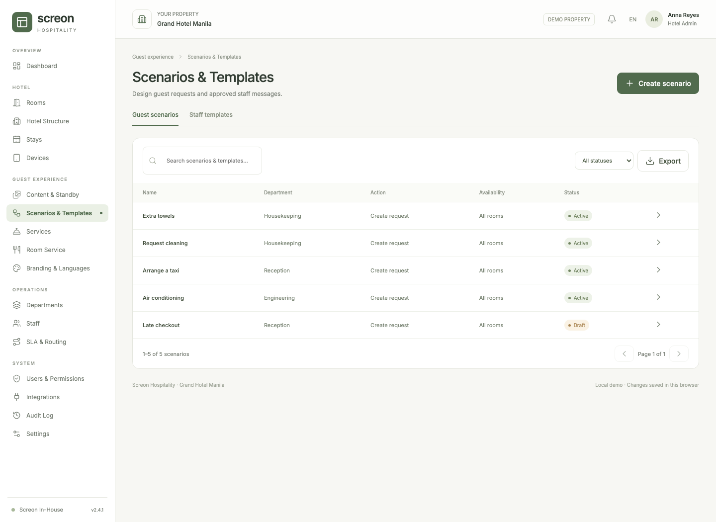 Scenarios & Templates
