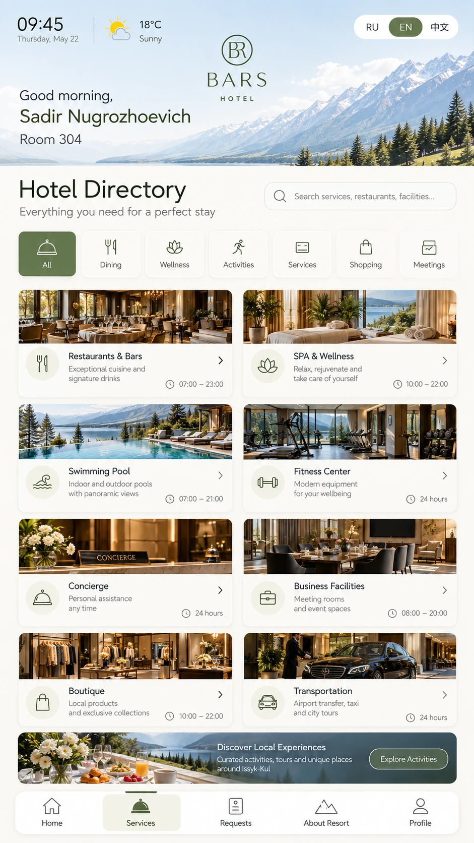 Hotel service directory